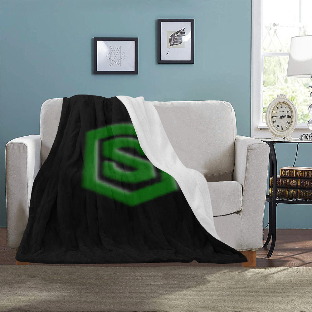 Black Ultra-Soft Micro Fleece Blanket Green Logo Ultra-Soft Micro Fleece Blanket 30"x40"
