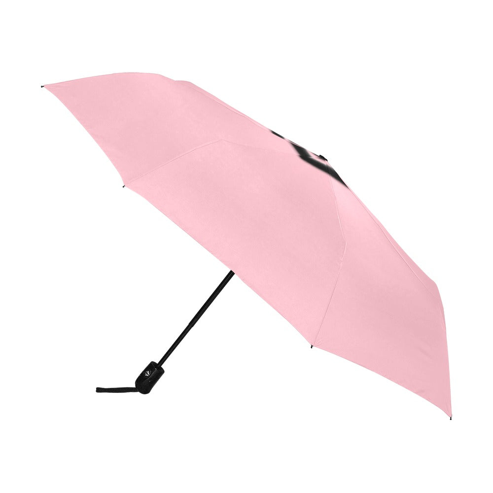 Pink Anti-UV Automatic Umbrella With Black Logo Anti-UV Automatic Umbrella(Outside Printing)(Model U09)