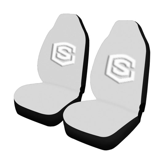 Grey Car Seat Covers White Logo Car Seat Covers (Set of 2)