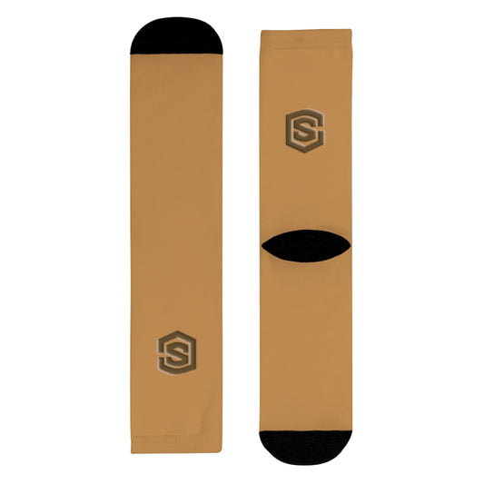 Brown Sublimation Crew Socks (EU) Brown Logo