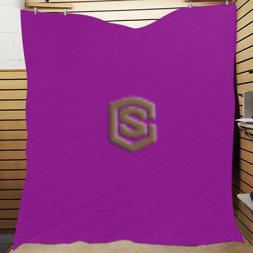 Purple Custom Quilt with Brown Logo Custom Quilt  70" x 80"