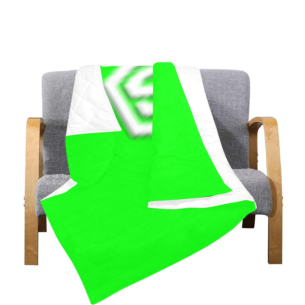 Green  Quilt with White Logo Custom Quilt  70" x 80"