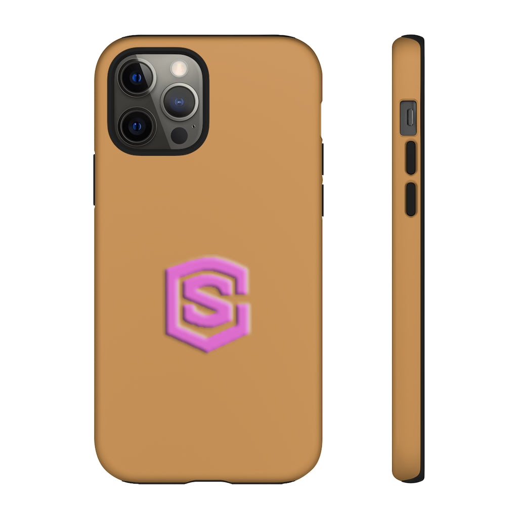 Brown Tough Cases Pink Logo