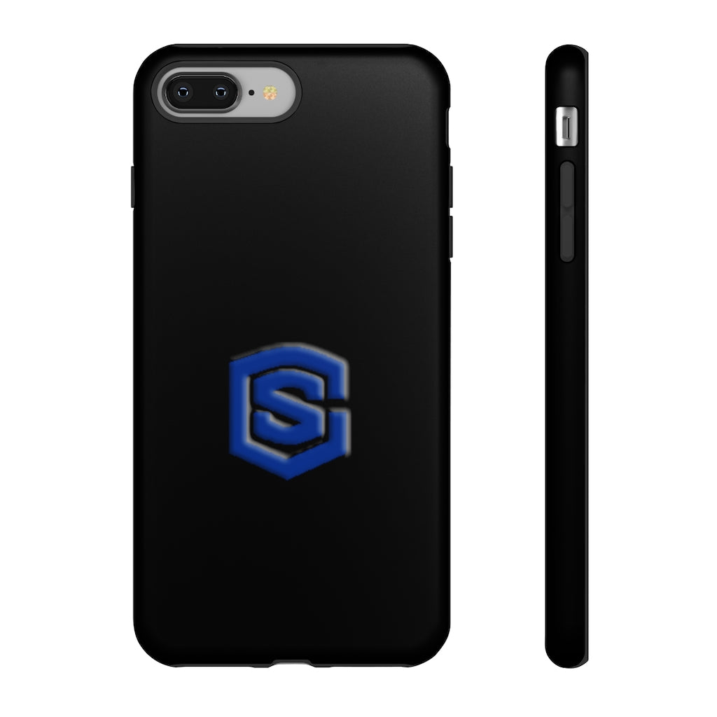 Black Tough Cases Blue Logo