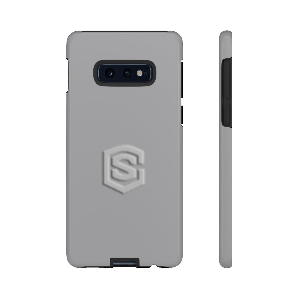 Grey Tough Cases Silver Logo