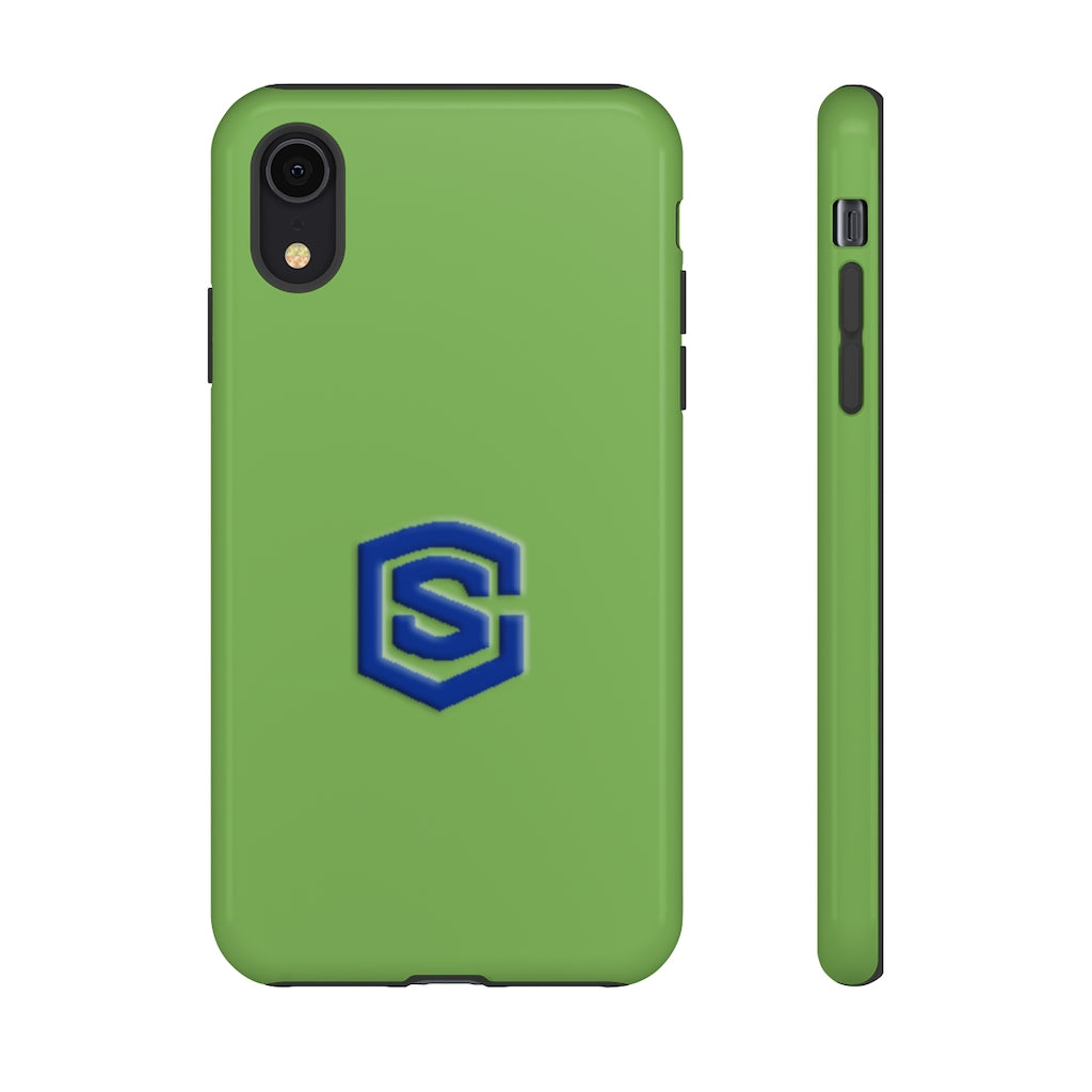 Green Tough Cases Blue Logo