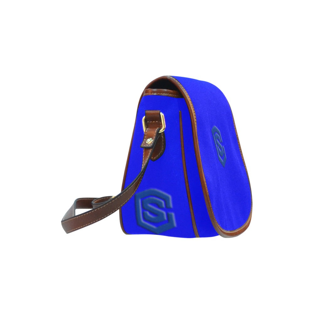 BLUE Saddle Bag WITH BLUE LOGO Saddle Bag (Model 1649) (Small)