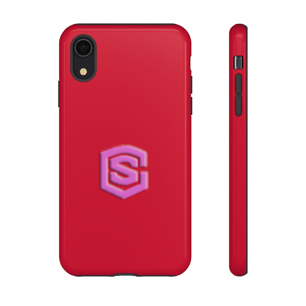 Red Tough Cases Pink Logo