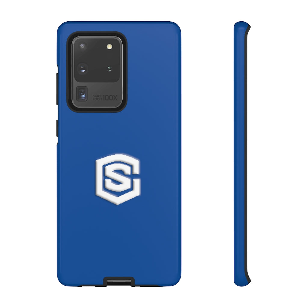 Blue Tough Cases White Logo