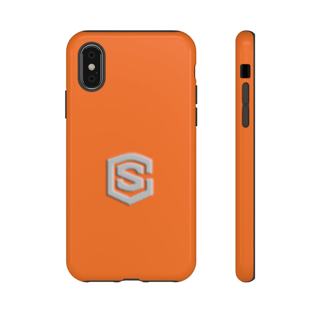 Orange Tough Cases Silver Logo