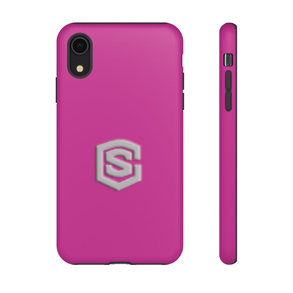 Pink Tough Cases Silver Logo