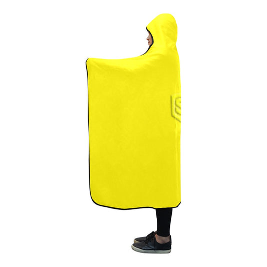 YELLOW Hooded Blanket WHITH YELLOW  LOGO Hooded Blanket 80"x56"