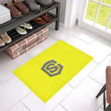 Yellow Door Mat with Gray Logo Doormat 24" x 16" (Sponge Material)