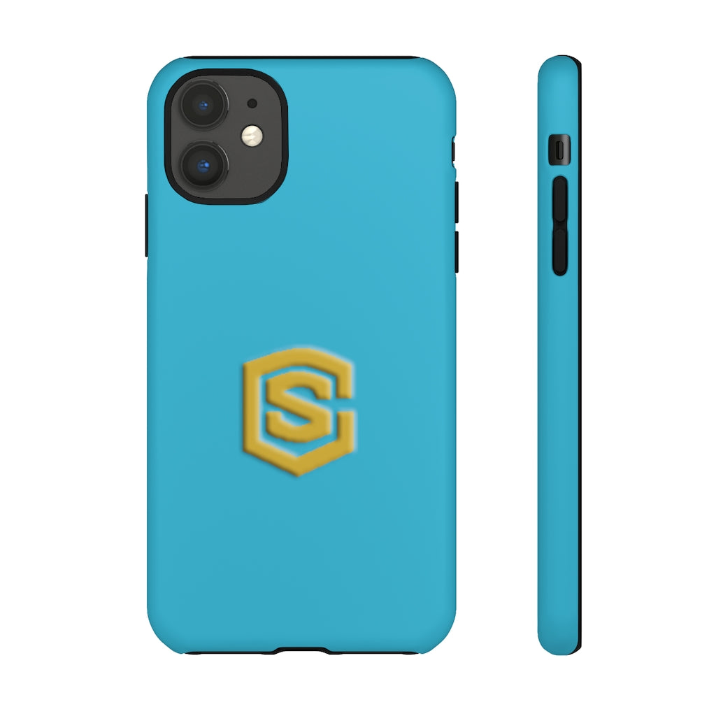 Blue Tough Cases Gold Logo