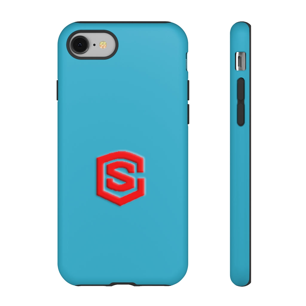 Blue Tough Cases Red Logo