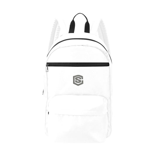 White Travel Backpack With Grey Logo Travel Backpack(Large Capacity)(Model 1691)