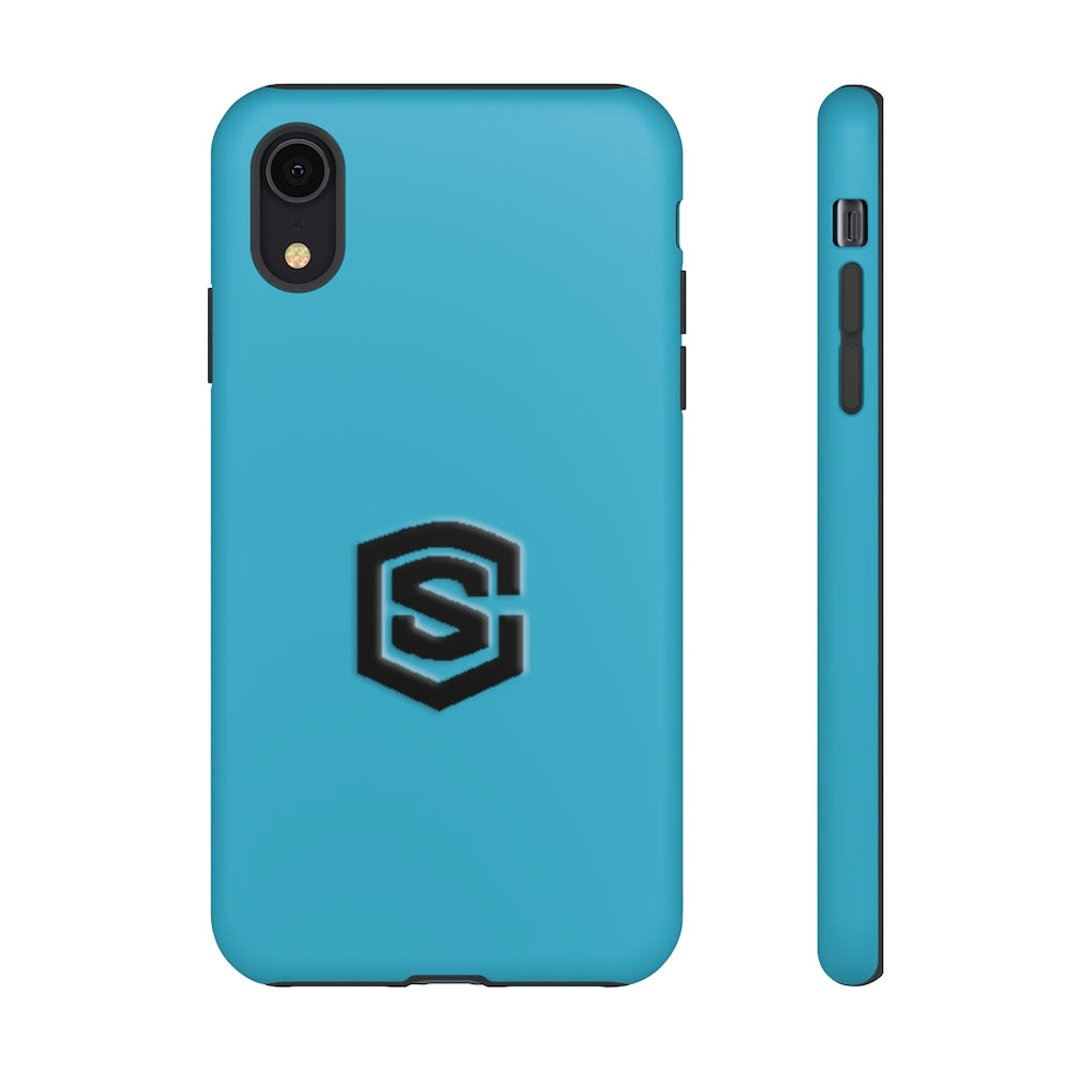 Blue Tough Cases Black Logo