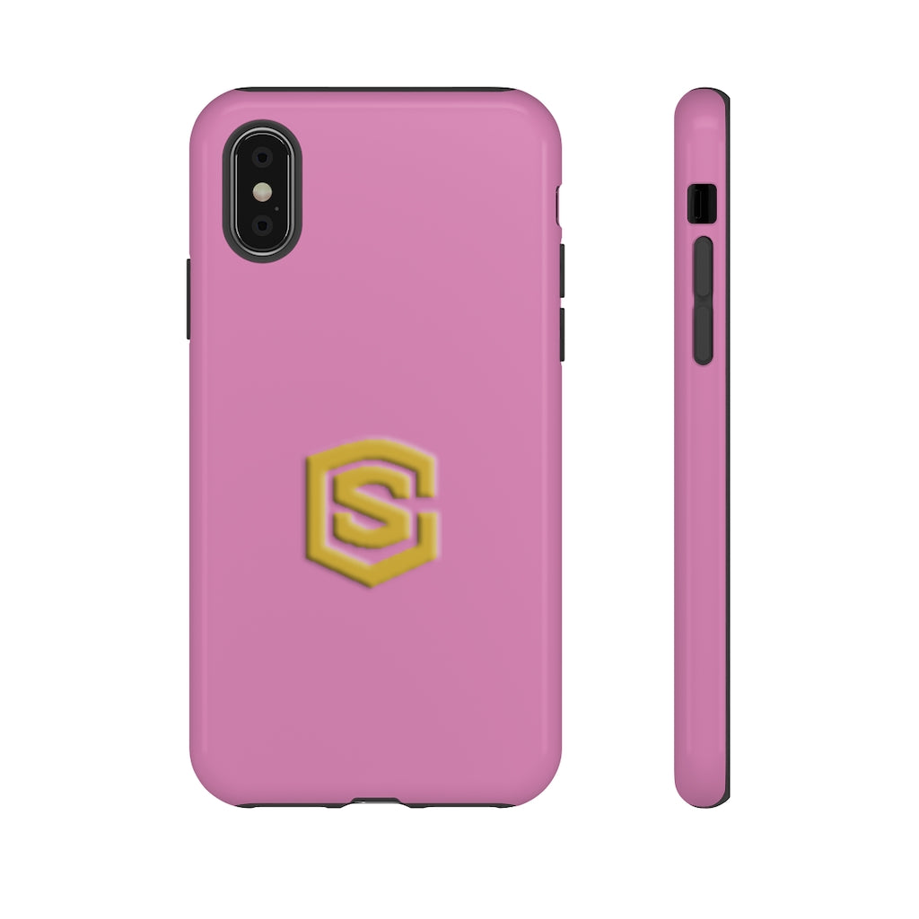Pink Tough Cases Gold Logo