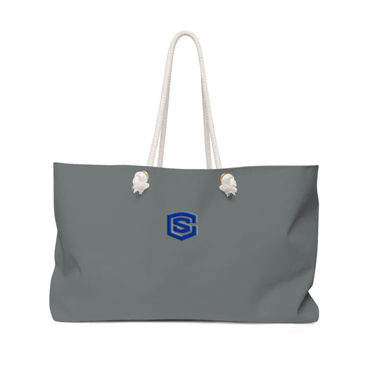 Grey Weekender Bag Red Logo