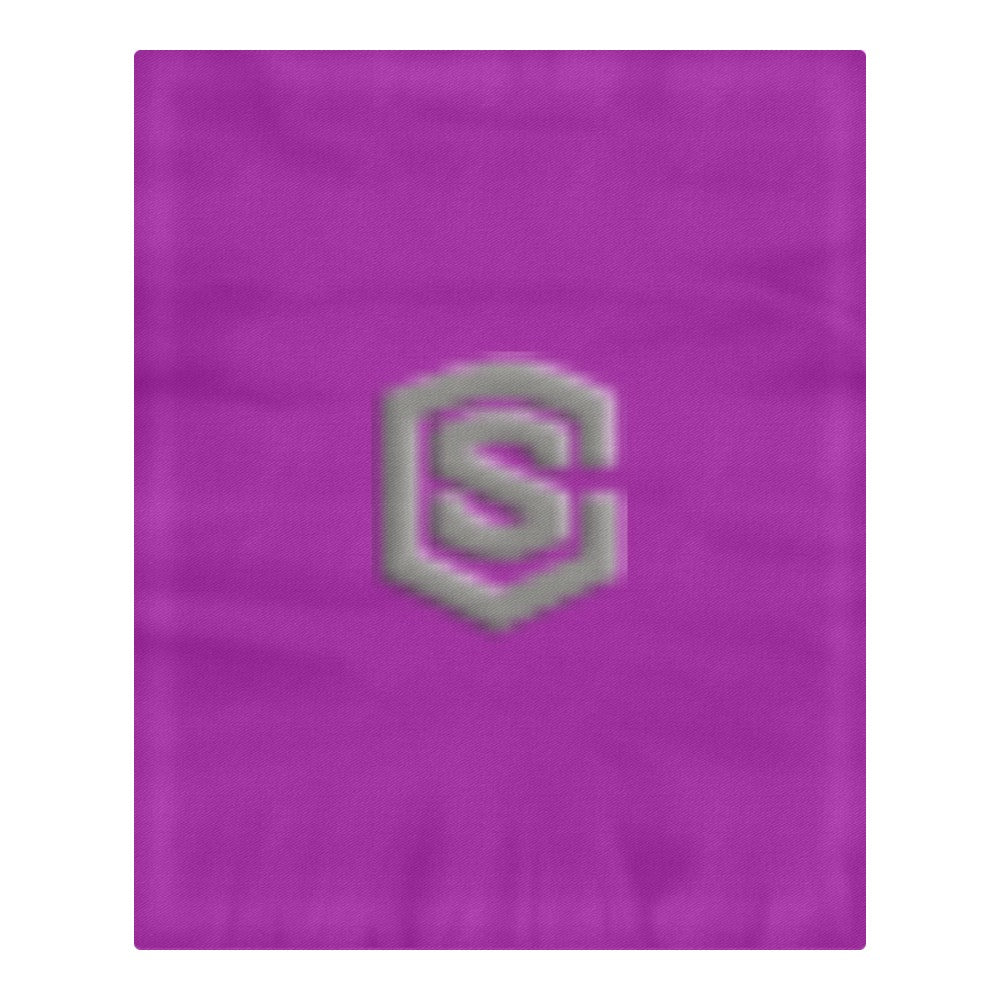 Purple 3-Piece Bedding Set (1 Duvet Cover 86"x70"; 2 Pillowcases 20"x30")(One Side) wtih Gray Logo 3-Piece Bedding Set (1 Duvet Cover 86"x70"; 2 Pillowcases 20"x30")(One Side)