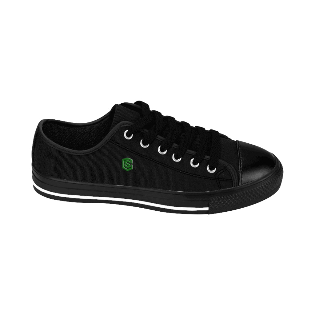Black Men's Sneakers - green logo