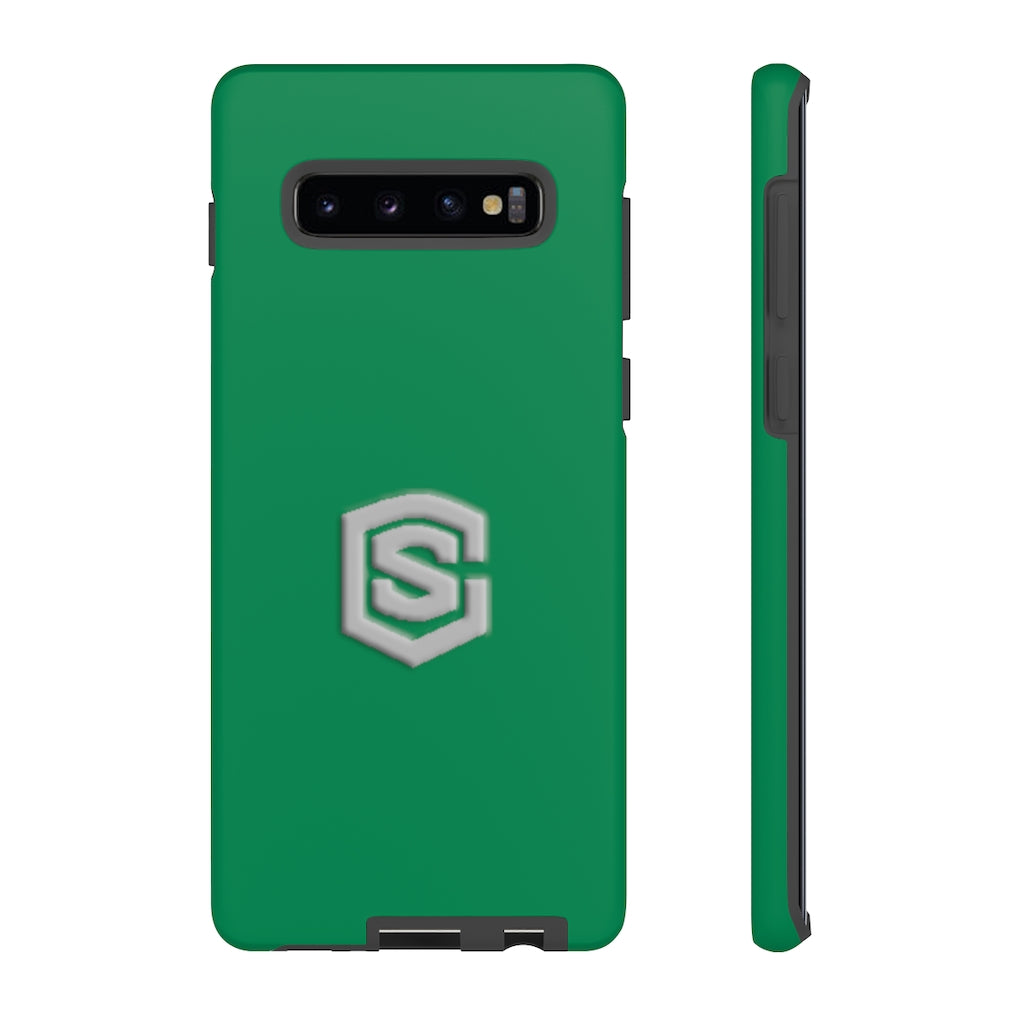 Green Tough Cases Silver Logo
