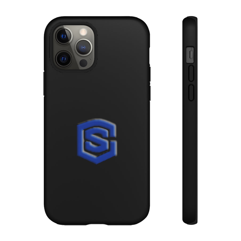 Black Tough Cases Blue Logo