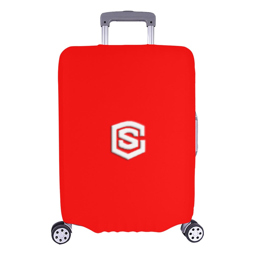 RED LUGGAGE COVER WITH WHITE LOGO Luggage Cover (Large Size) (26"-28")