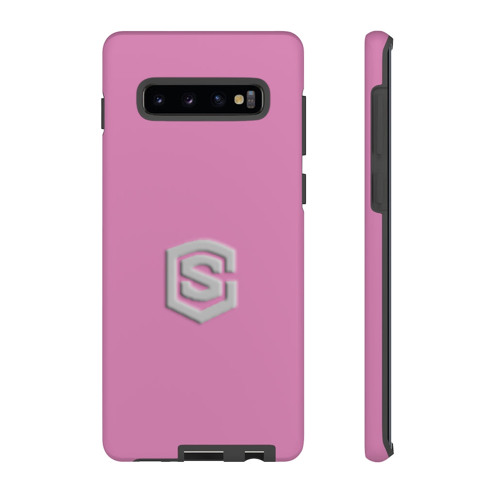 Pink Tough Cases Silver Logo