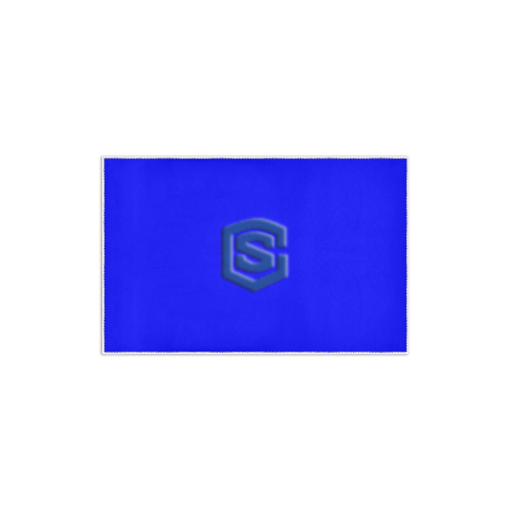 Blue Area Rug 2.6' x 1.7' with Blue Logo Area Rug 2.6' x 1.7'