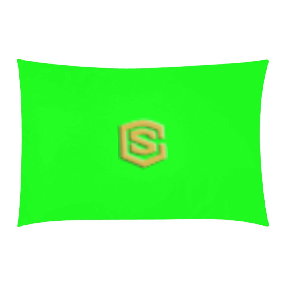 Green 3-Piece Bedding Set (1 Duvet Cover 86"x70"; 2 Pillowcases 20"x30")(One Side) wtih Gold Logo 3-Piece Bedding Set (1 Duvet Cover 86"x70"; 2 Pillowcases 20"x30")(One Side)