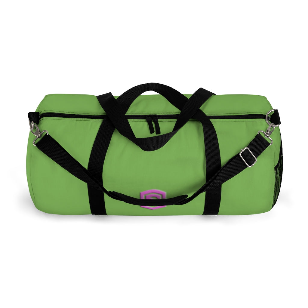 Green Duffel Bag Pink Logo