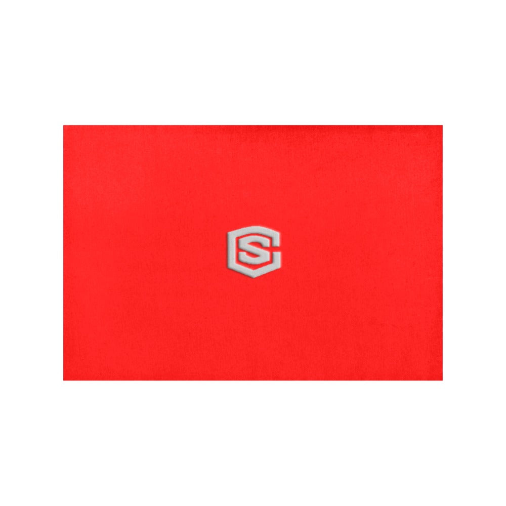 Red Placemats 12" x 18" With Silver Logo Placemats 12" x 18" (Set of 2)