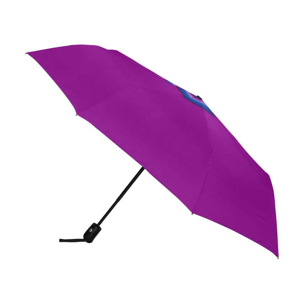 Purple Anti-UV Automatic Umbrella With Blue Logo Anti-UV Automatic Umbrella(Outside Printing)(Model U09)