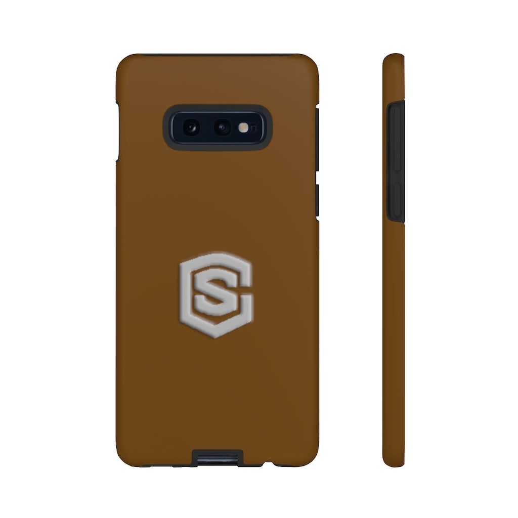 Brown Tough Cases Silver Logo