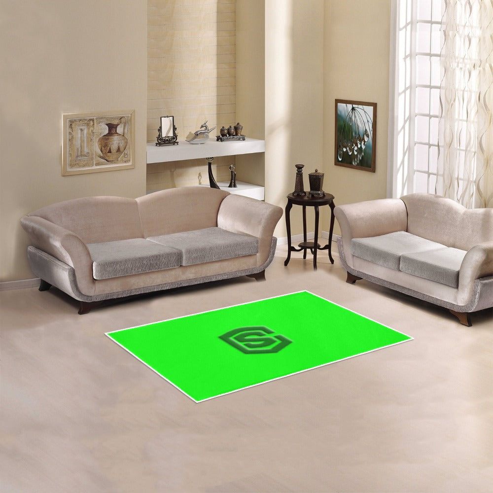 Green Area Rug 2.6' x 1.7' with Green Logo Area Rug 2.6' x 1.7'