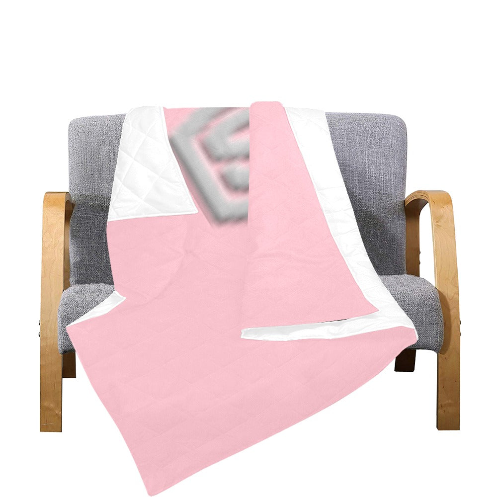 Pink Quilt with Silver Logo Custom Quilt  70" x 80"