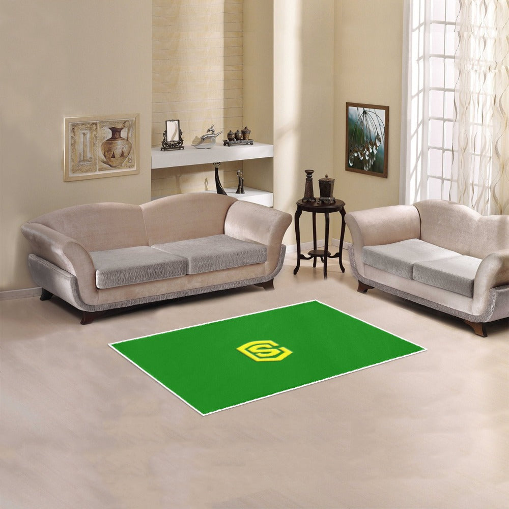 GREEN SMALL AREA RUG WITH YELLOW LOGO Area Rug 2.6' x 1.7'