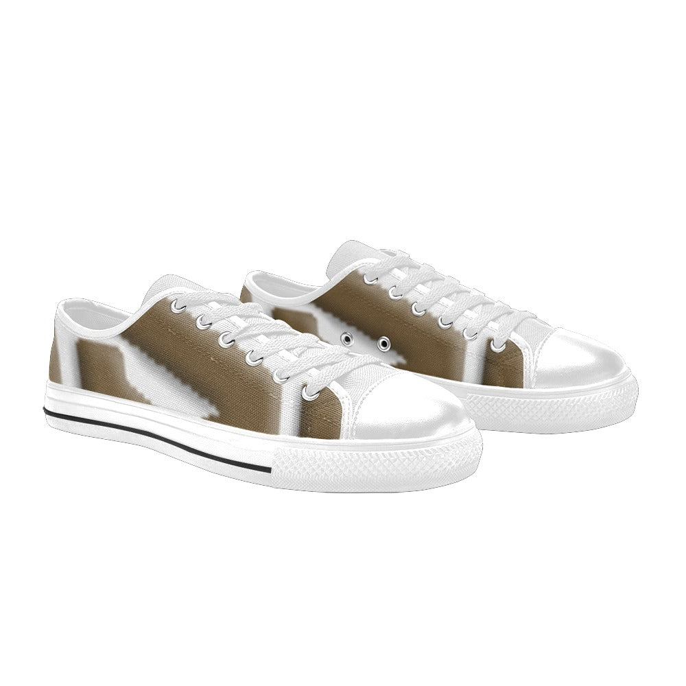 brown Logo Men's Classic Canvas Shoes (Model 018)