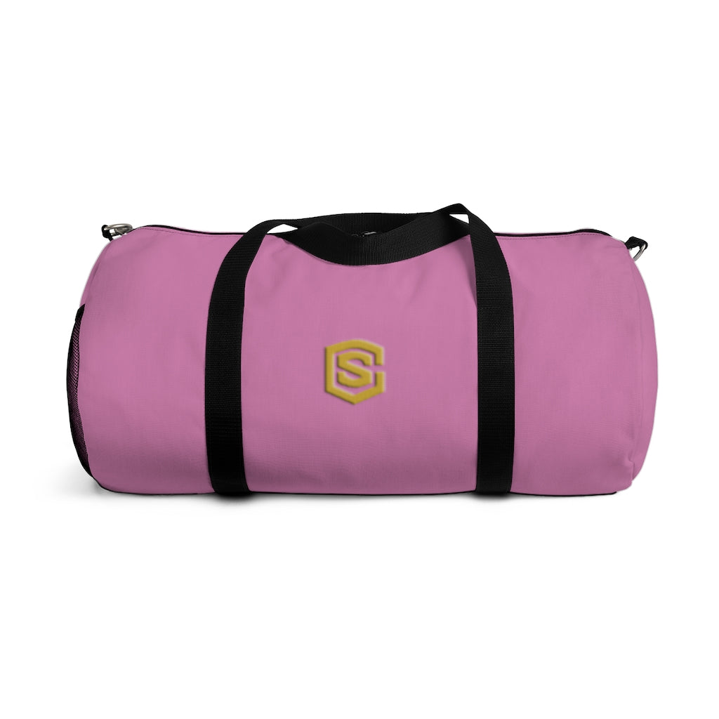 Pink Duffel Bag Gold Logo