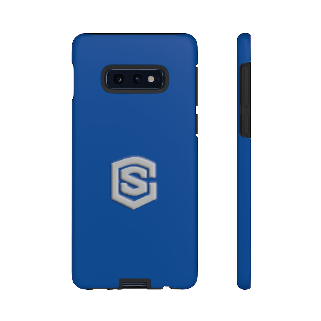 Blue Tough Cases Silver Logo