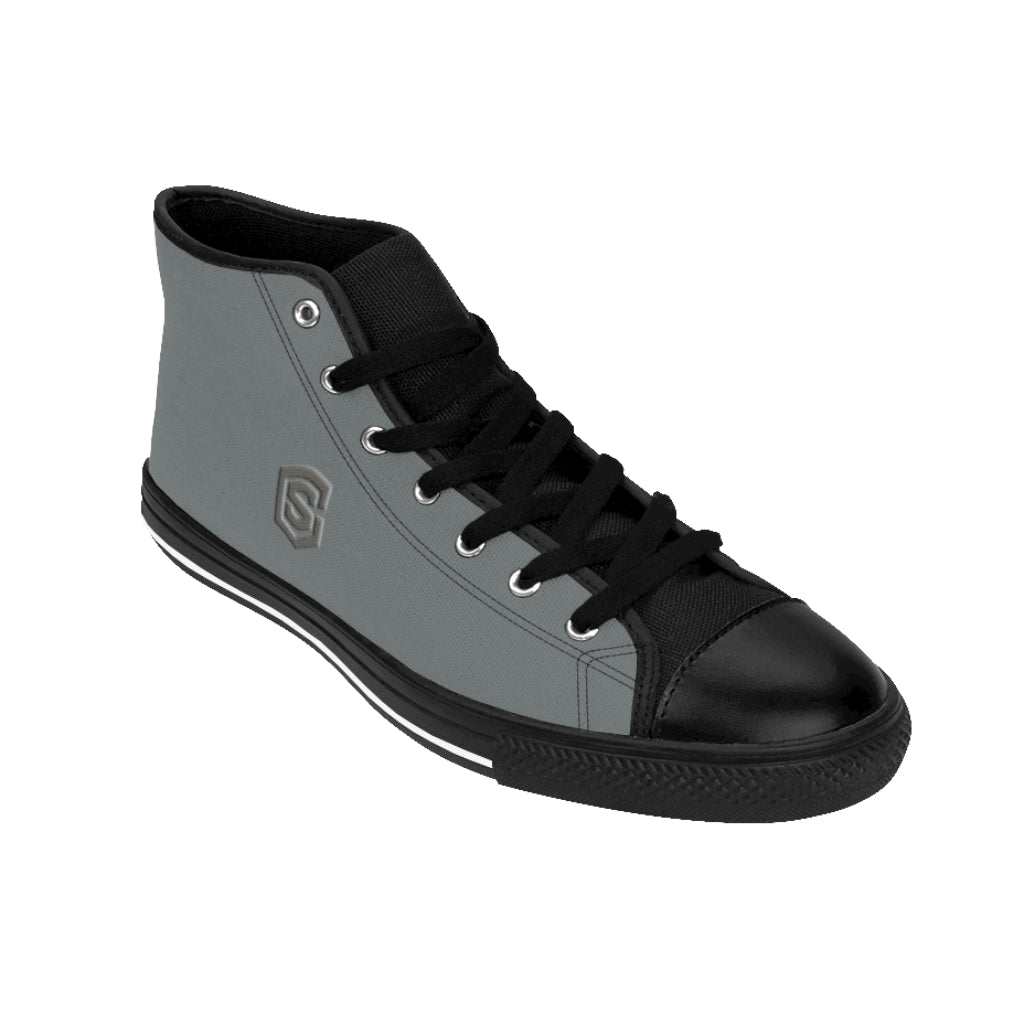 grey Men's High-top Sneakers grey logo