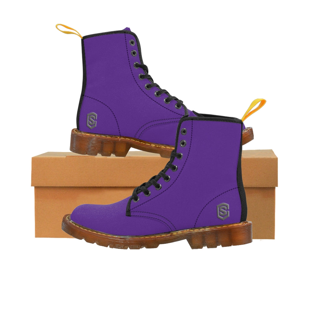 violet Men's Canvas Boots Grey Logo