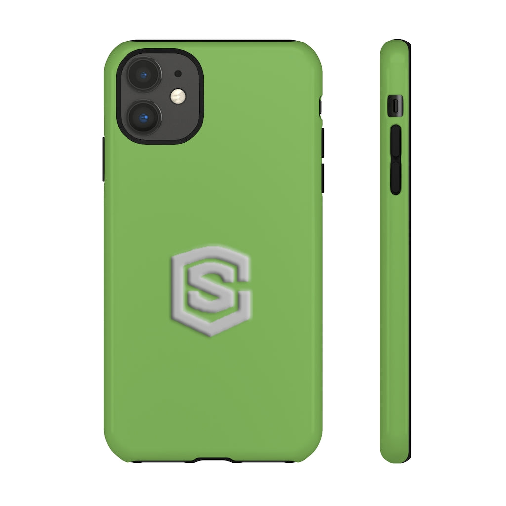 Green Tough Cases Silver Logo