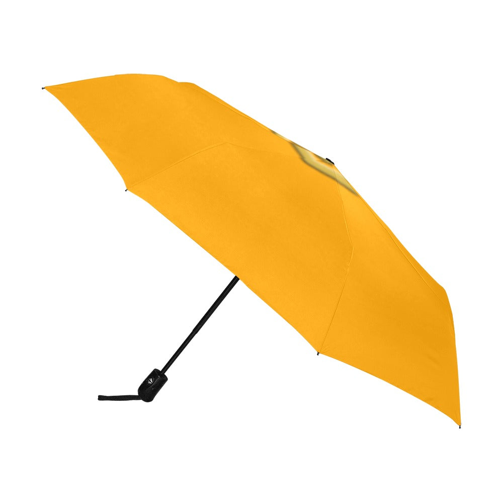 Orange Anti-UV Automatic Umbrella With Gold Logo Anti-UV Automatic Umbrella(Outside Printing)(Model U09)