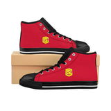 red Men's High-top Sneakers - yellow logo