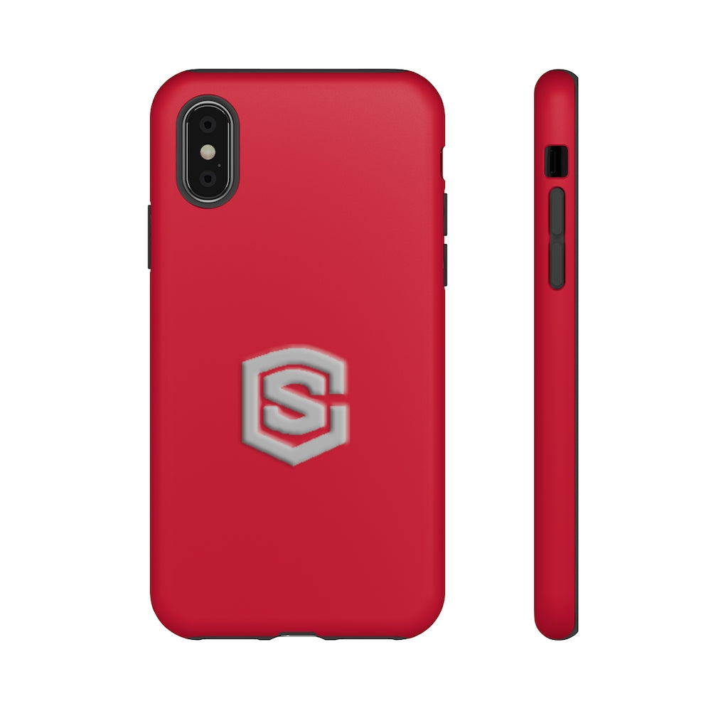Red Tough Cases Silver Logo