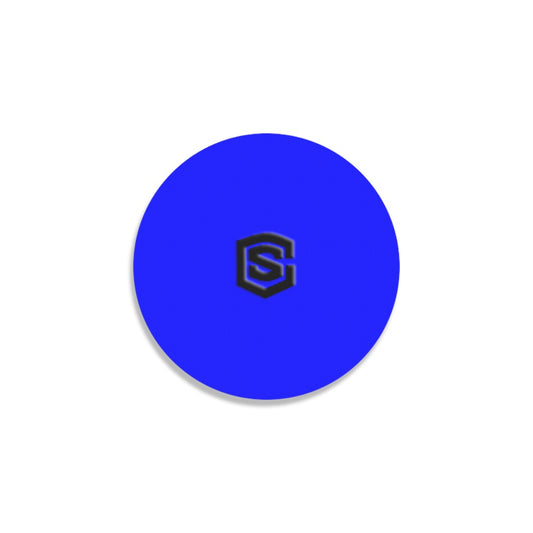 Blue Round Coaster with Black Logo Round Coaster