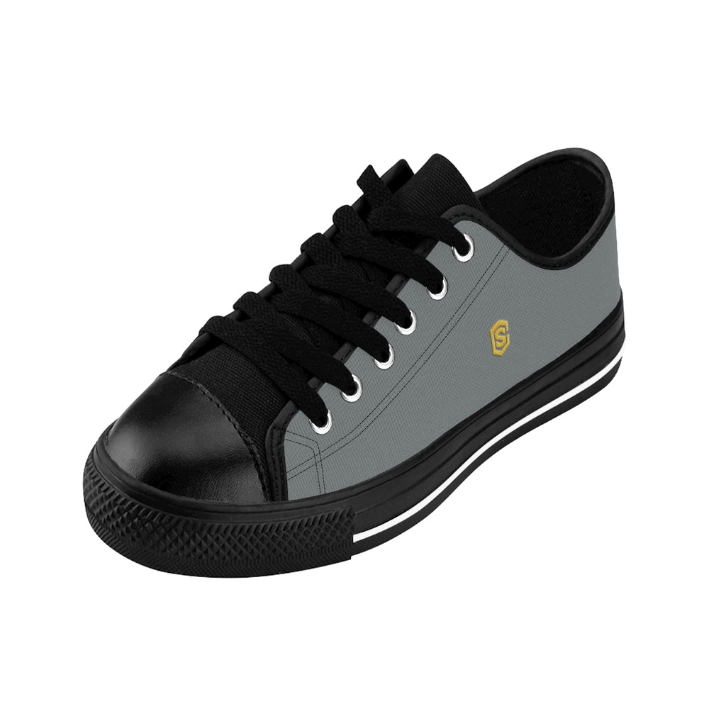 Grey Men's Sneakers golden logo
