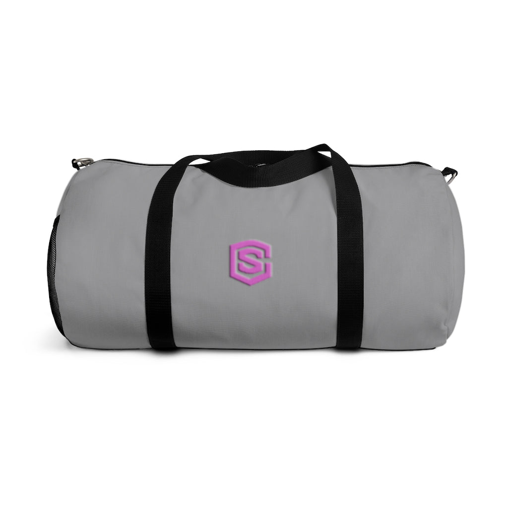 Grey Duffel Bag Pink Logo